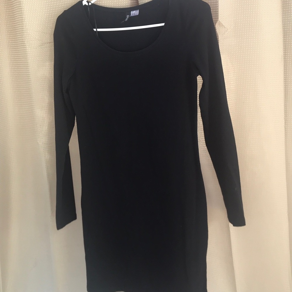 H&M Black Long Sleeve Bodycon Dress